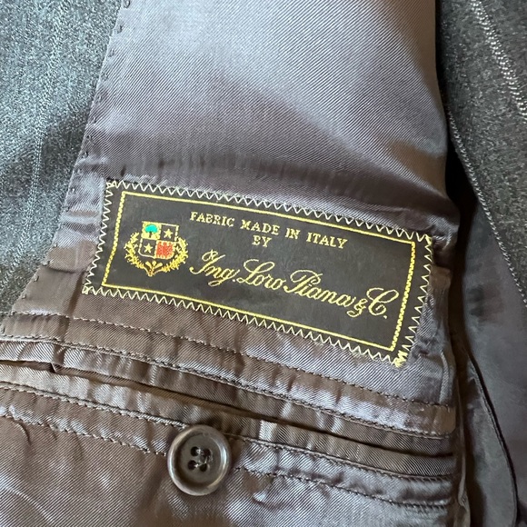 Brooks Bothers X Loro Piana Pinstriped Gray Wool Suit Size 44 X 38 - Picture 7 of 16